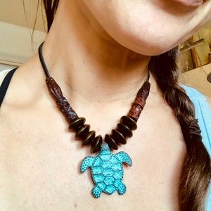 Aquamarine Sea Turtle necklace